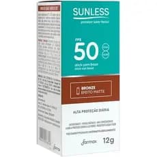 Protetor Solar Facial Sunless Farmax Stick 12G Fps50 Bronze