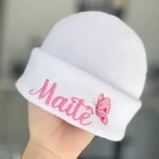Touca RN Personalizada com Nome Bordado | Touca Maternidade Bebê Recém Nascido Menino Menina