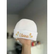 Touca personalizada Recém nascido bordada soft