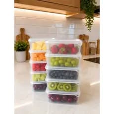 Kit 10 ou 5 Potes Marmita Fitness 500 ml Para Freezer e Microondas Transparentes BPA Free Organizador de Alimentos