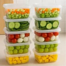 Kit de 5, 10 Potes 300ml com Tampa para Marmita e Alimentos e papinha para bebe.