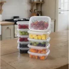 Kit Potes Hermético de Plastico  Marmitas Fitness 800ML com Travas, Freezer e Micro-ondas.