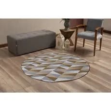 Tapete Redondo para Sala ou Quarto 1,40m x 1,40m Diversas Estampas