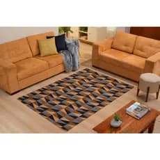 Tapete Retangular Sala/Quarto 1,35M x 1,00M Com Antiderrapante Diversas Estampas