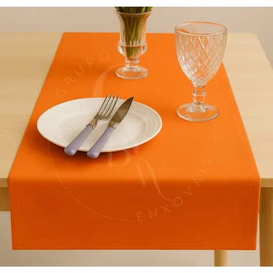 Trilho de Mesa 2,00m x 0,40cm Mesa de 6 Lugares Cores Lisas