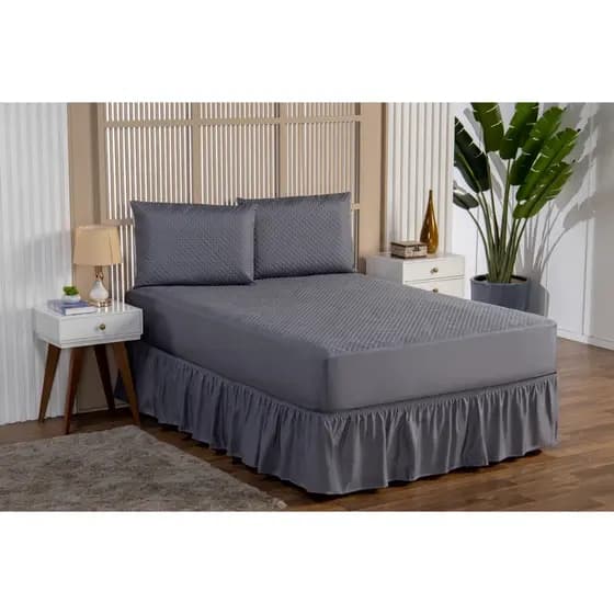 Kit Protetor Colchão Queen Impermeável + 02 Protetores De Travesseiro