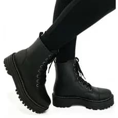 Coturno Feminino Militar Bota Tratorado Confortável Qualidade Premium  Blogueira KALLYS 4604