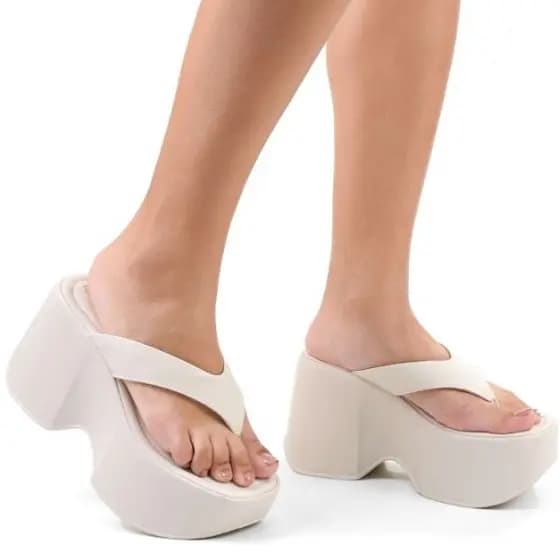 Plataforma Chinelo11CM Feminino Confortável Sandália Anabela Salto Alto  Kallys 3656