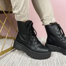 Coturno Feminino Tratorado Blogueira Confort Macio Militar Promoção Kallys 4604