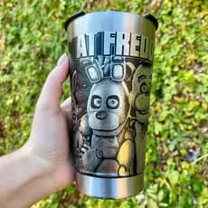 Copo Térmico FIVE NIGHTS | Personalização 360° 473ml Tampa + Abridor
