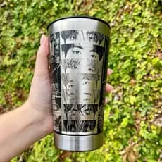 Copo Térmico BTS LANÇAMENTO Personalização em 360 Graus 473 ML Personalizado