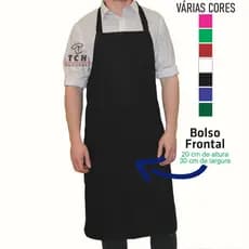 Avental de Cozinha e Churrasqueiro c/ Bolso Grande Tecido Oxford Cores Variadas