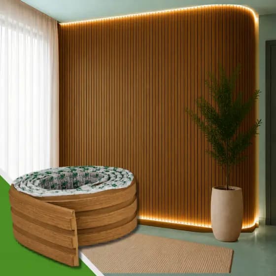 Painel Ripado Laminado Autocolante Cor Cinamomo Linha Madeto Meu Rodapé | Envio FULL