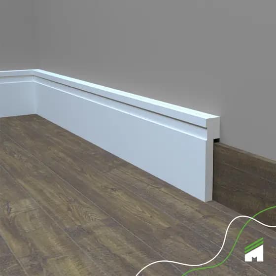 Rodapé Sobrepor Eva Flexível 10cm 2,5m - Rp16 | Envios Full