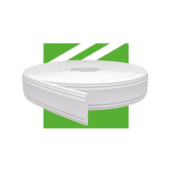 Rodapé Roda Meio Autocolante Flexível Eva 7cm Boiserie painel ripado roda pe modelo RM610