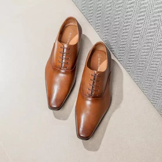 Sapato Social Masculino em Couro Legítimo Clássico com Cadarço Estilo Itaiano Premium Bigioni