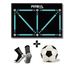 kit Tapete De Treinamento Futebol + Meia de treinamento antiderrapante + Bola profissional de campo