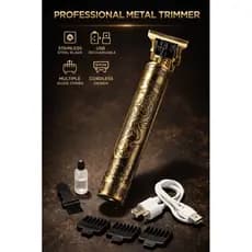 Máquina de Cortar Cabelo Profissional Metal Recarregável USB – Acabamento e Barba