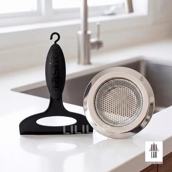 Kit Rodinho Rodo Seca Pia e Ralo Inox Ralinho Japones Cozinha Cuba Banheiro Limpeza Prática
