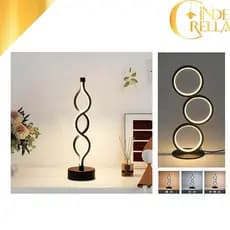 Luminária De Mesa Abajur Mesa Luz 3 EM 1 Moderno Led Preto 5V USB Cinderella Decor