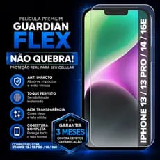 Película de Proteção Frontal Nano Para iPhone 13 / 13 Pro / 14 / 16e Guardian Flex