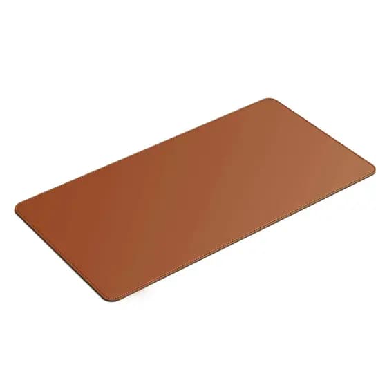 Mouse Pad Grande Couro Caramelo Feltro Costurado Básico