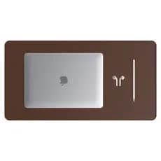 Mouse Pad Grande Couro Sintético Marrom Premium