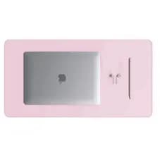 Mouse Pad Grande Couro Sintético Rosa Claro Premium