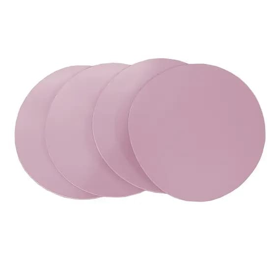 Conjunto de Porta Copo Redondo em Couro Sintético Rosa Claro
