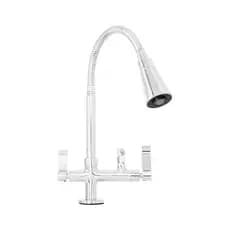 Torneira Cozinha com Saída para Purificador 1/4 Cromada Flexível 2 Jatos Mesa Samer