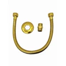 Engate Mangueira Flexivel Para Ducha Higienica Com Derivação 40cm Dourado