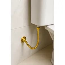 Mangueira Engate flexivel Para Ducha Higienica com Derivação 30cm Dourado Samer