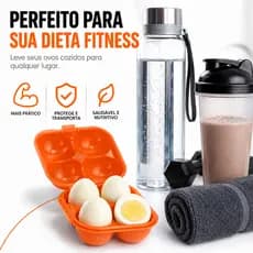 Porta Ovos Rígido 4 Ovos Academia Fitness Camping Viagem Sem Quebrar