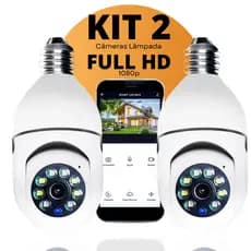 Kit Câmeras Segurança Rosquear Prova D'água Infravermelho Lâmpada Wifi 360 Segurança Camera Lampada