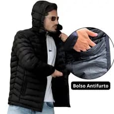 Jaqueta Puffer Bobojaco Corta Vento Impermeável Reforçada Acolchoada Nylon Inverno Intenso