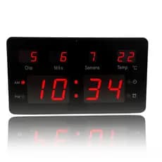 Relógio de Parede Digital Temperatura Data Segundos Cronometro Led