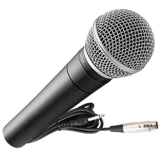 Microfone Profissional Com Cabo e Com Alta Sensibilidade de Qualidade Canta Igreja e em Casa com Cabo 2 Metro Resistente