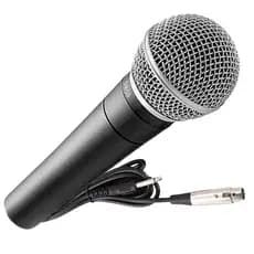Microfone Profissional Com Cabo e Com Alta Sensibilidade de Qualidade Canta Igreja e em Casa com Cabo 2 Metro Resistente