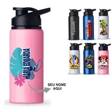 Garrafa Alumínio Personalizada com Nome Squeeze 600ml Fitness De Água  Camping Academia escola trabalho