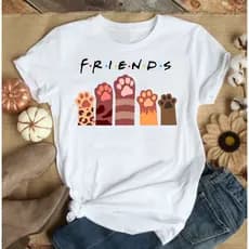 Blusa Camisa Babylook Feminina Patinhas Pet Friends
