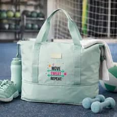 Bolsa de Academia Impermeável Expansível 36L com Compartimentos – Move Sweat Repeat  Ideal para Viagem e Treino