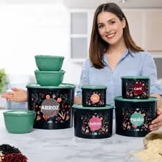 Potes de Arroz e feijão 9 peças Cozinha Completa e Elegante