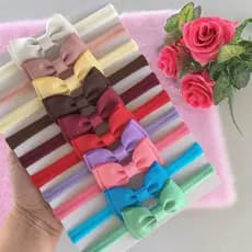 Kit com 10 lacinhos gravata dupla para bebês rn tiara laços infantil 0 a 18 meses
