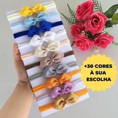 Kit com 10 lacinhos folha para bebês rn tiara laços infantil 0 a 18 meses