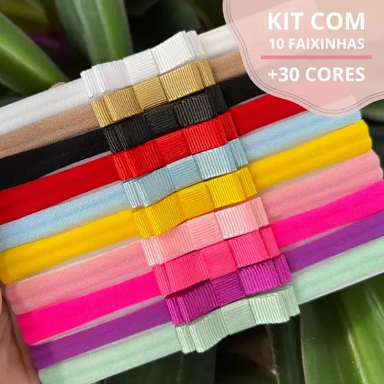 Kit com 10 lacinhos mini duplo para bebês rn tiara laços infantil 0 a 18 meses