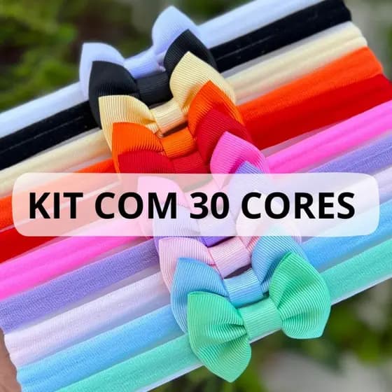Kit com 30 lacinhos mini gravatas para bebês rn tiara laços infantil 0 a 18 meses