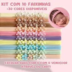 Kit 10 faixinhas florzinhas tiara para bebês rn lacinhos infantil