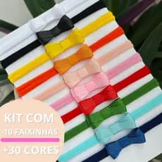 Kit com 10 lacinhos mini cruzados para bebês rn tiara laços infantil 0 a 18 meses