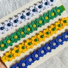 Kit florzinhas Brasil 4 faixinhas para bebês rn 0 a 18 meses
