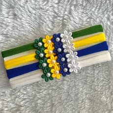 Kit florzinhas BRASIL c/ 4 fixinhas infantil para bebês rn 0 a 18 meses